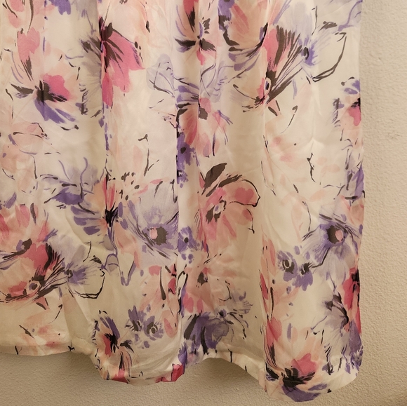 Pendleton Silk Floral Dress Sleeveless In Petal Power White Pink Purple 10 NWT - Picture 6 of 13